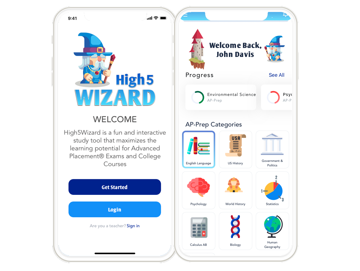 High 5 Wizard course companion and exam review app